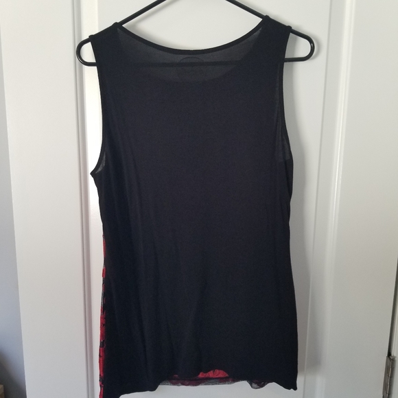 Rose print womens tank top - Picture 3 of 3